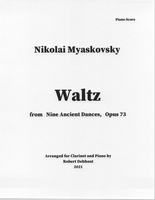 "Waltz" by Nikolai Myaskovsky for Clarinet and Piano