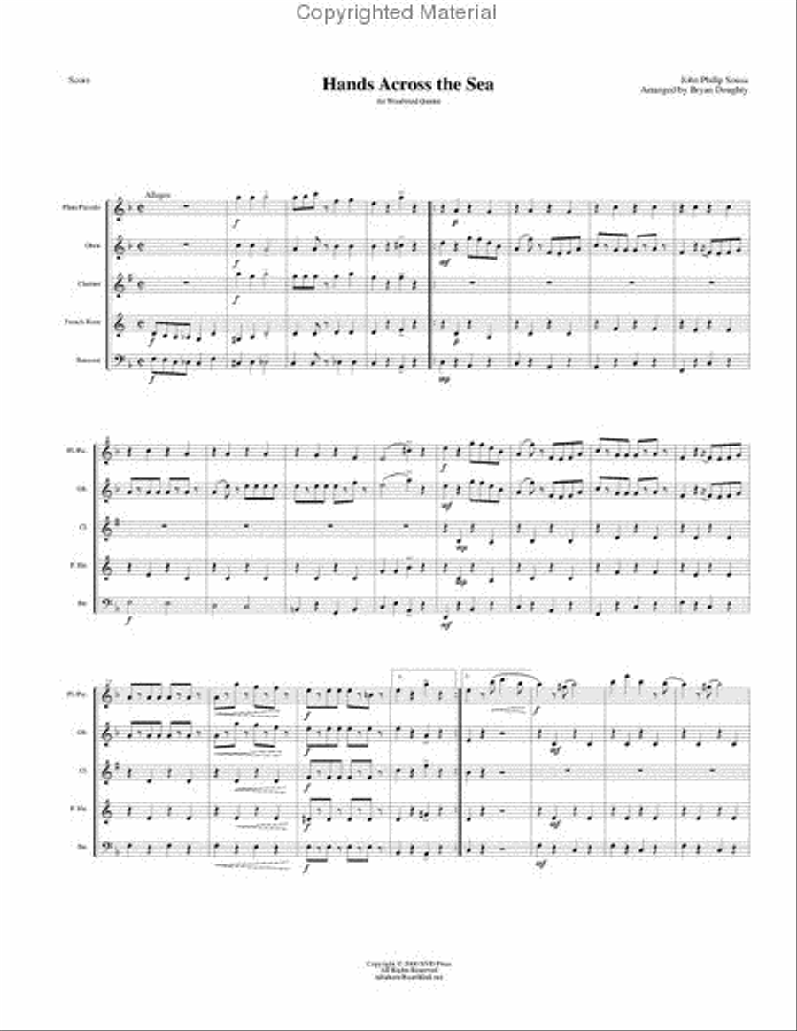 Hands Across the Sea Woodwind Quintet scores gallery preview page 2