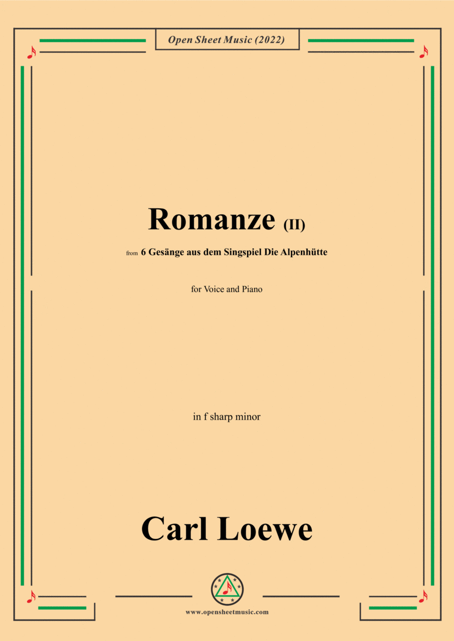 Loewe-Romanze(II),in f sharp minor,for Voice and Piano Voice Solo - Digital Sheet Music