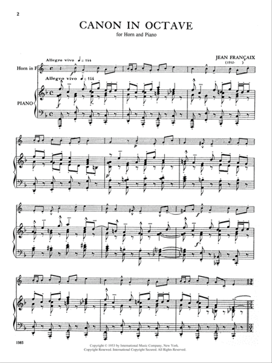 Canon In Octave Canon In Octave Horn scores gallery preview page 2