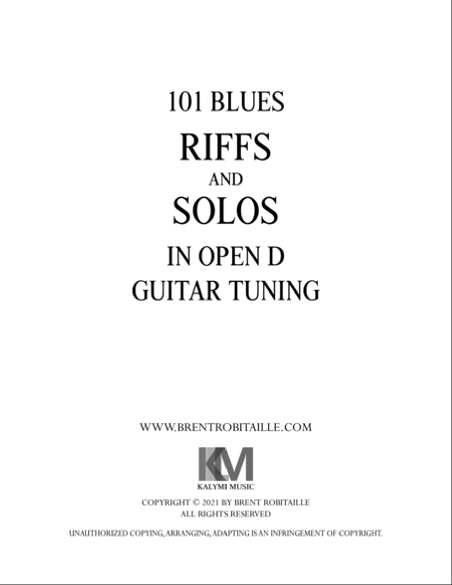 101 Blues Riffs and Solos in Open D Guitar Tuning (DADF#AD) Electric Guitar scores gallery preview page 2