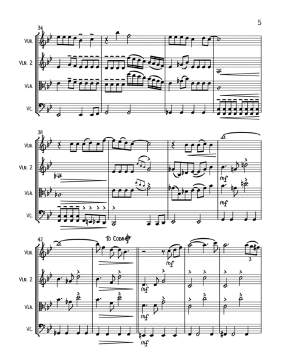 Life On Mars String Trio scores gallery preview page 5