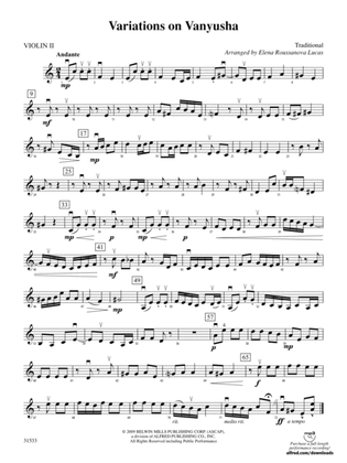 Variations on Vanyusha: 2nd Violin