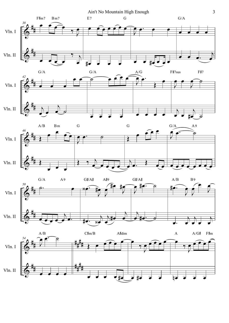 Ain't No Mountain High Enough String Duet scores gallery preview page 3