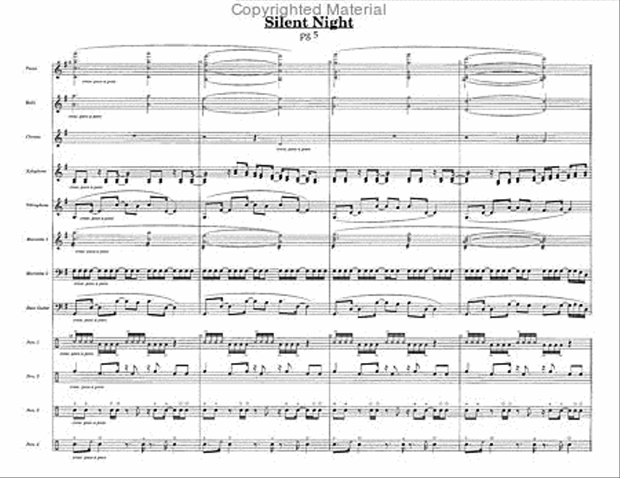 Silent Night (Noite de Paz) Percussion Ensemble scores gallery preview page 3