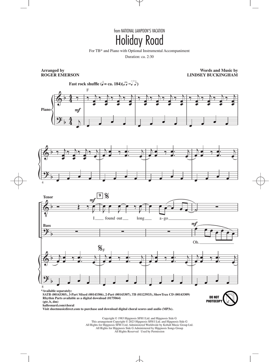 Holiday Road (from National Lampoon's Vacation) (arr. Roger Emerson)