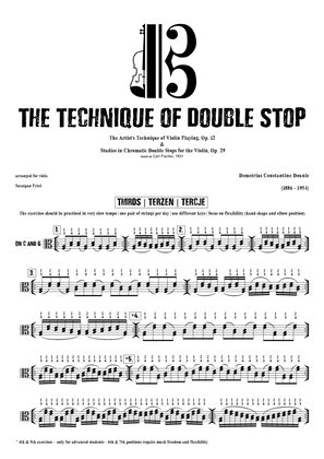 Book cover for D.C. Dounis The Technique Of Double Stop - Selected Exercises from Op. 12 & 29 - Arranged for Viola