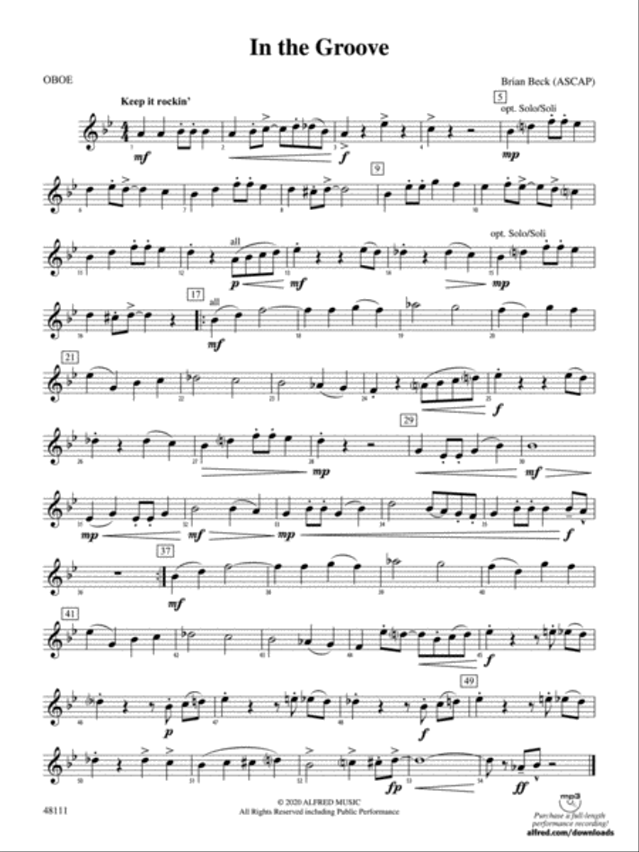 In the Groove: Oboe Concert Band scores gallery preview page 1
