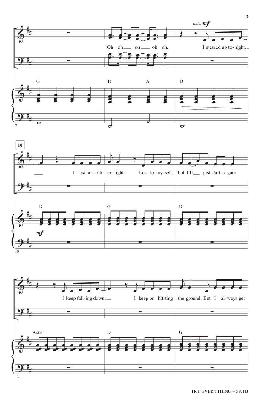 Try Everything (from Zootopia) (arr. Alan Billingsley) 4-Part scores gallery preview page 2