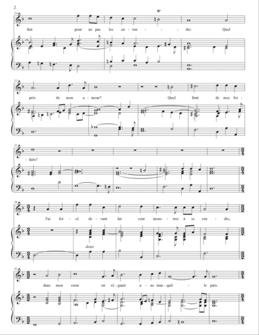 CHARPENTIER: Quel prix de mon amour (transposed to D minor and C-sharp minor) Voice scores gallery preview page 3