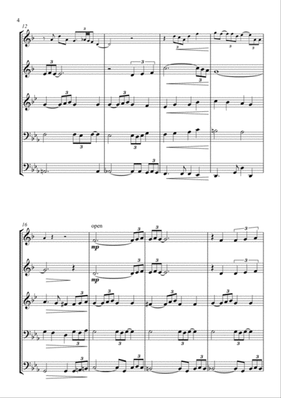 My Funny Valentine Brass Quintet scores gallery preview page 4