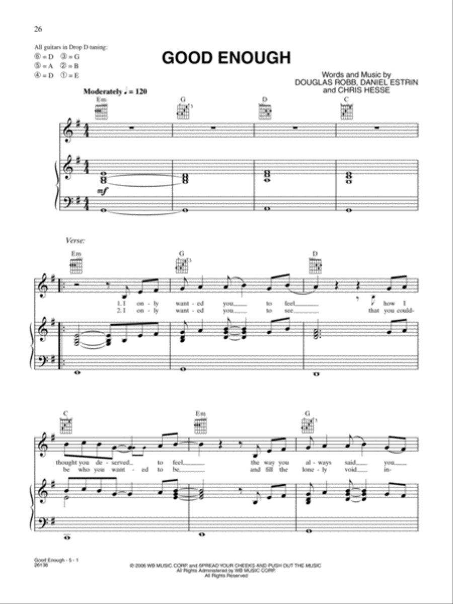 Good Enough Piano, Vocal, Guitar scores gallery preview page 1