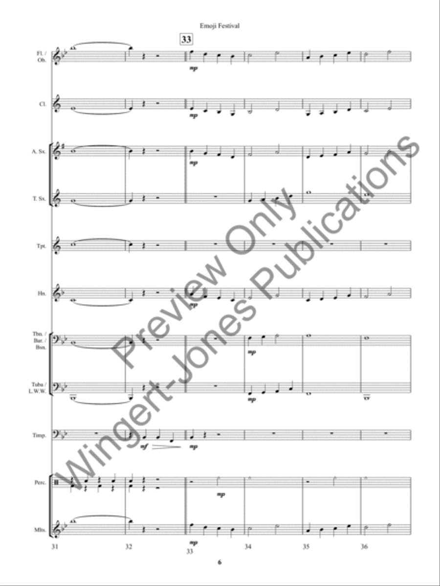 Emoji Festival Emoji Festival Concert Band scores gallery preview page 9