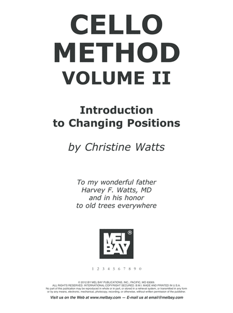 Cello Method Volume 2