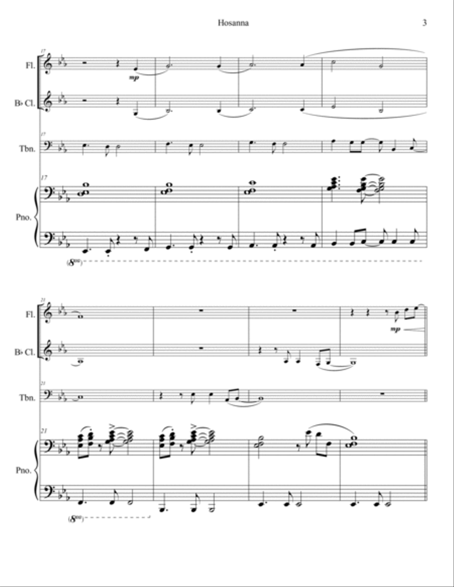 Hosanna (praise Is Rising) Clarinet scores gallery preview page 4