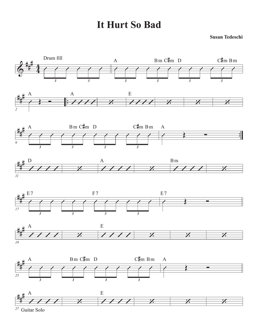 It Hurt So Bad Piano, Vocal scores gallery preview page 1