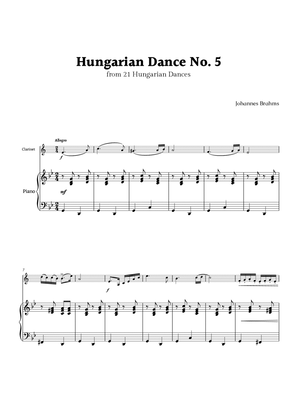 Hungarian Dance No. 5 by Brahms for Clarinet and Piano