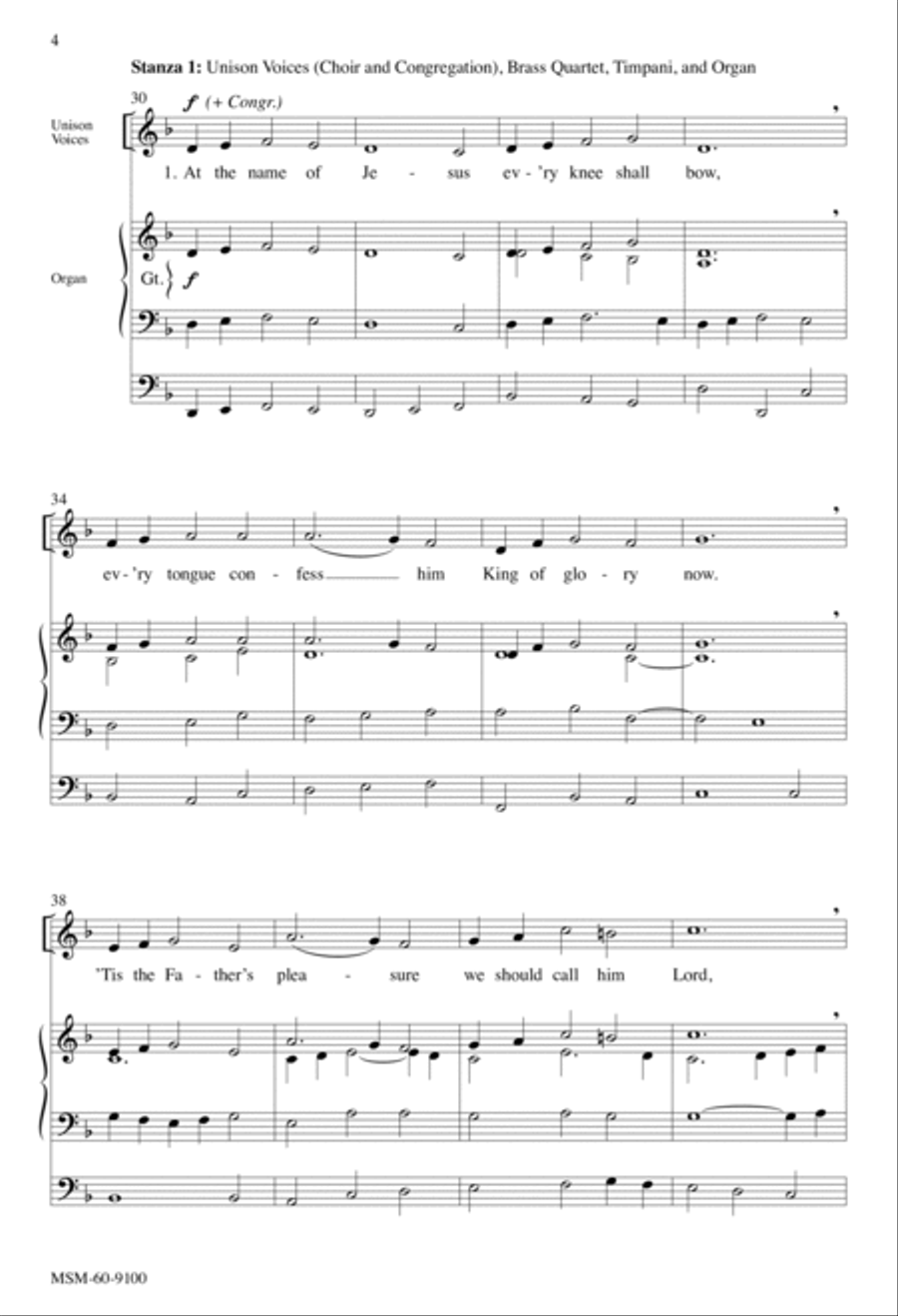 At the Name of Jesus At the Name of Jesus 4-Part scores gallery preview page 4