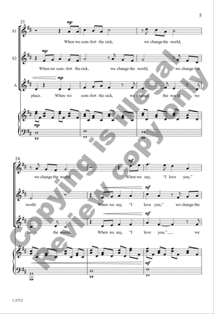 Change (Choral Score) SSA scores gallery preview page 5
