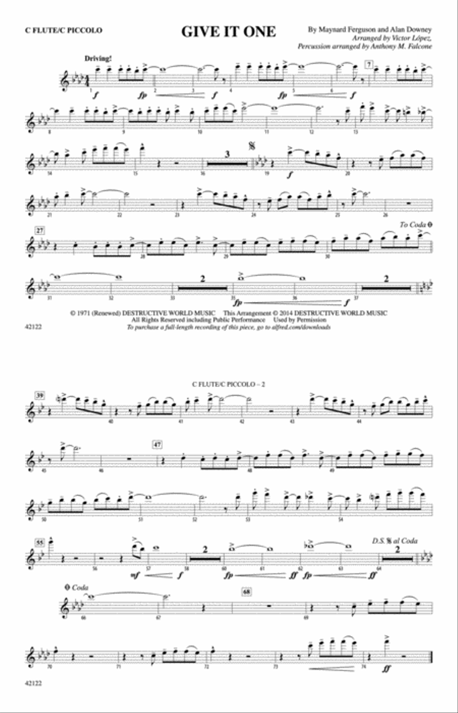 Give It One: Flute Marching Band scores gallery preview page 1
