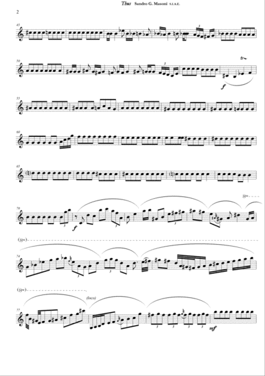 Thus (Violin II part) String Quartet scores gallery preview page 2