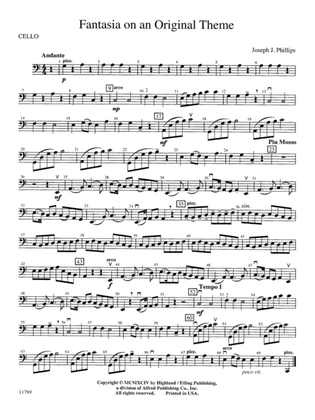 Book cover for Fantasia on an Original Theme: Cello