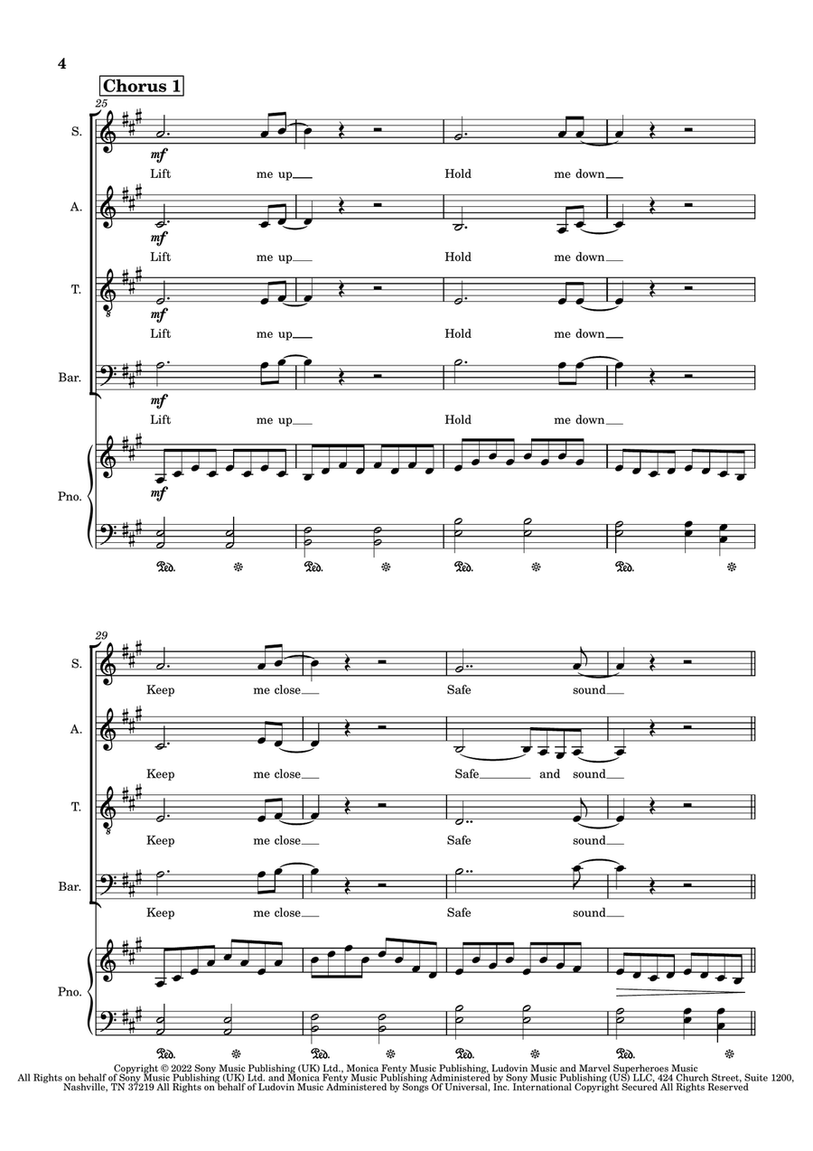 Lift Me Up 4-Part scores gallery preview page 6