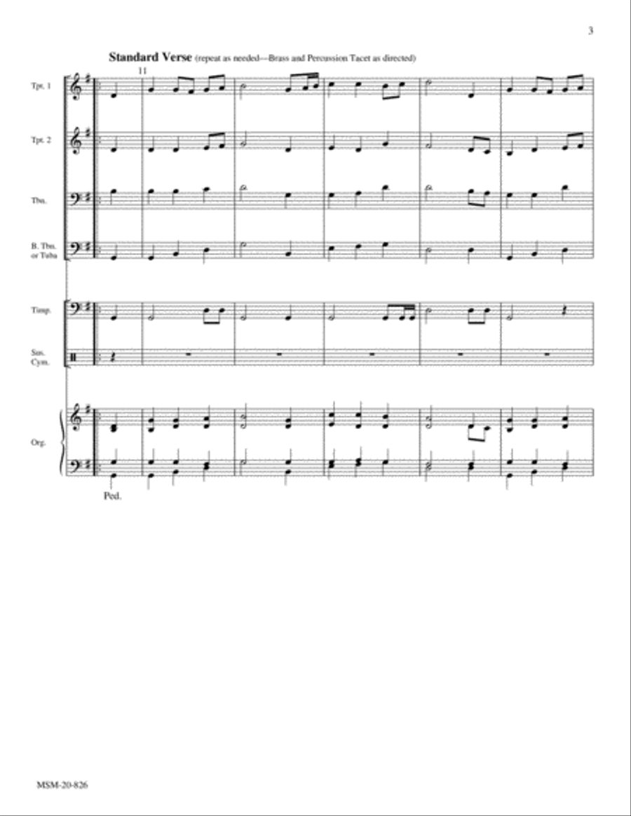 O Worship the King Choir scores gallery preview page 3