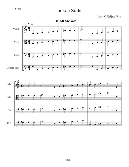 All Aboard! from Unison Suite. Beginning string orchestra. Score & parts. image number null