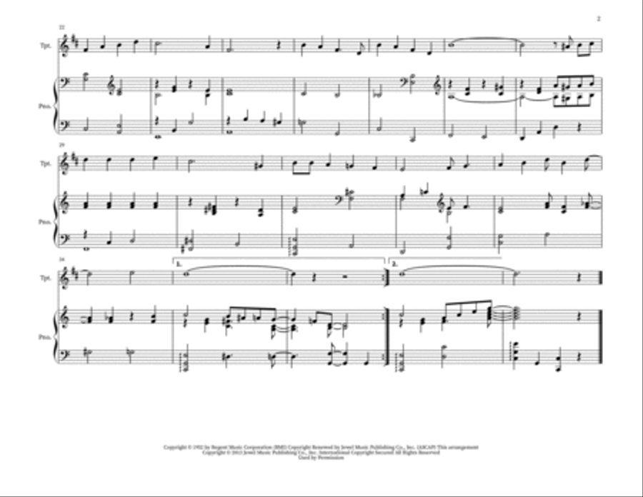 I Saw Mommy Kissing Santa Claus Trumpet Duet scores gallery preview page 2