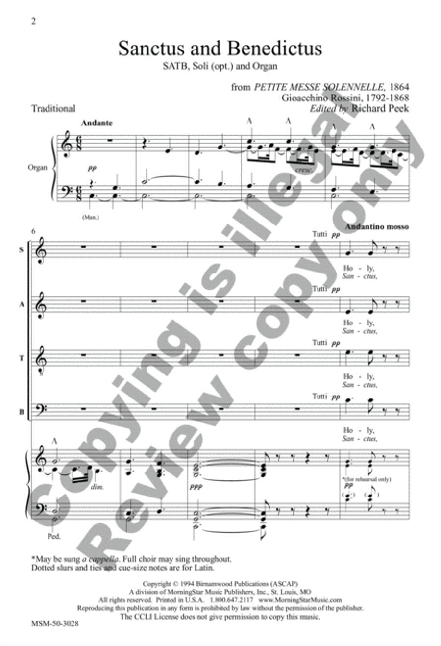 Sanctus and Benedictus 4-Part scores gallery preview page 2