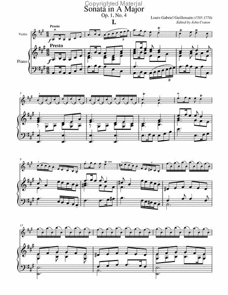 Violin Sonata in A Major, op. 1, no. 4