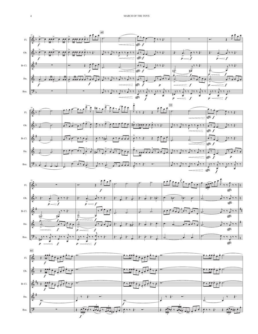 March of the Toys (for woodwind quintet) Woodwind Quintet scores gallery preview page 4