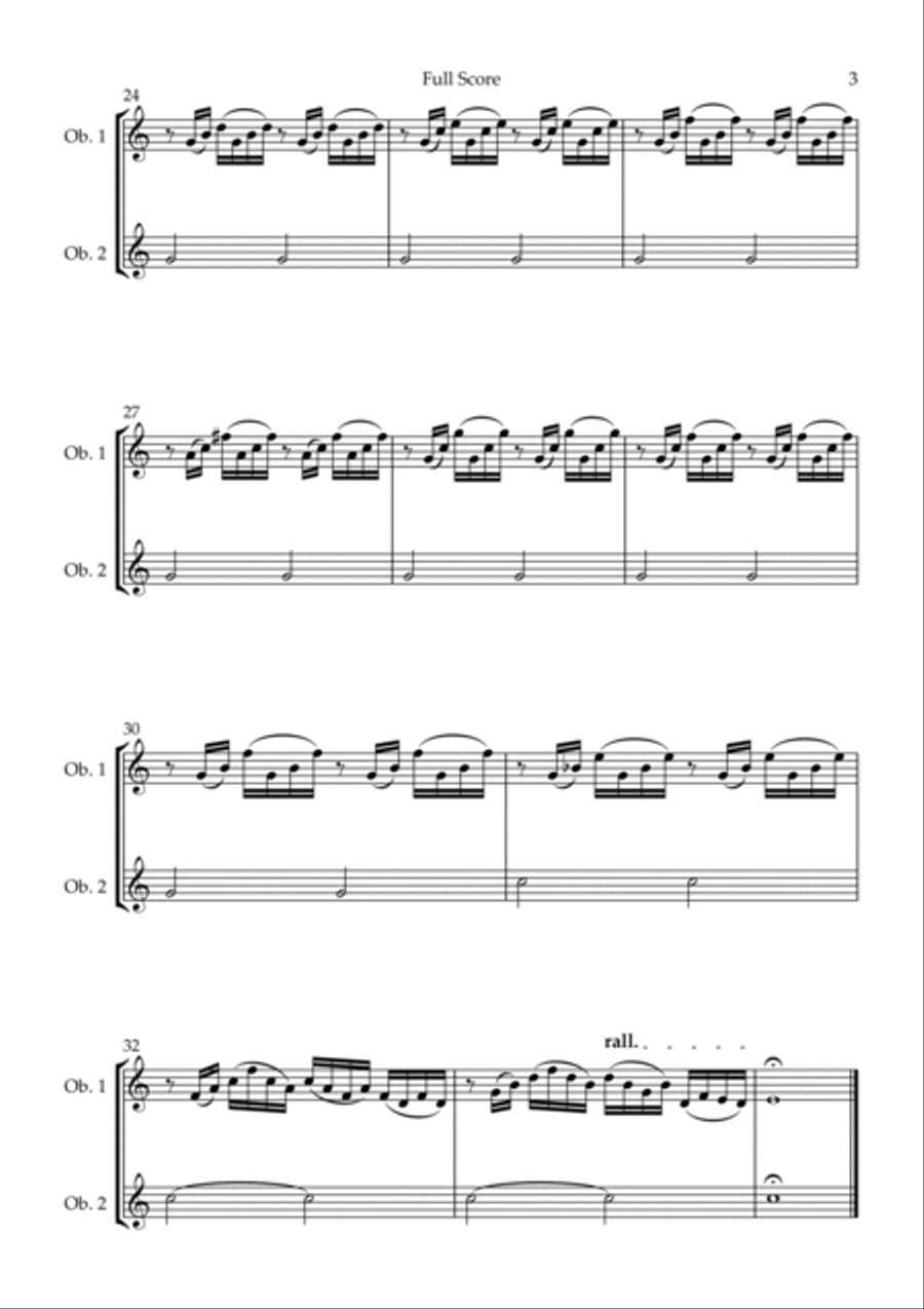 Prelude 1 in C Major BWV 846 (from Well-Tempered Clavier Book 1) for Oboe Duo Woodwind Duet scores gallery preview page 3