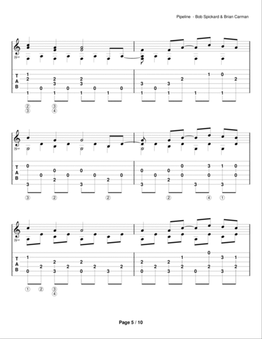 Pipeline Guitar Solo scores gallery preview page 5