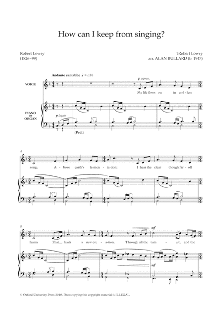 How can I keep from singing? (solo/high) Low Voice scores gallery preview page 2
