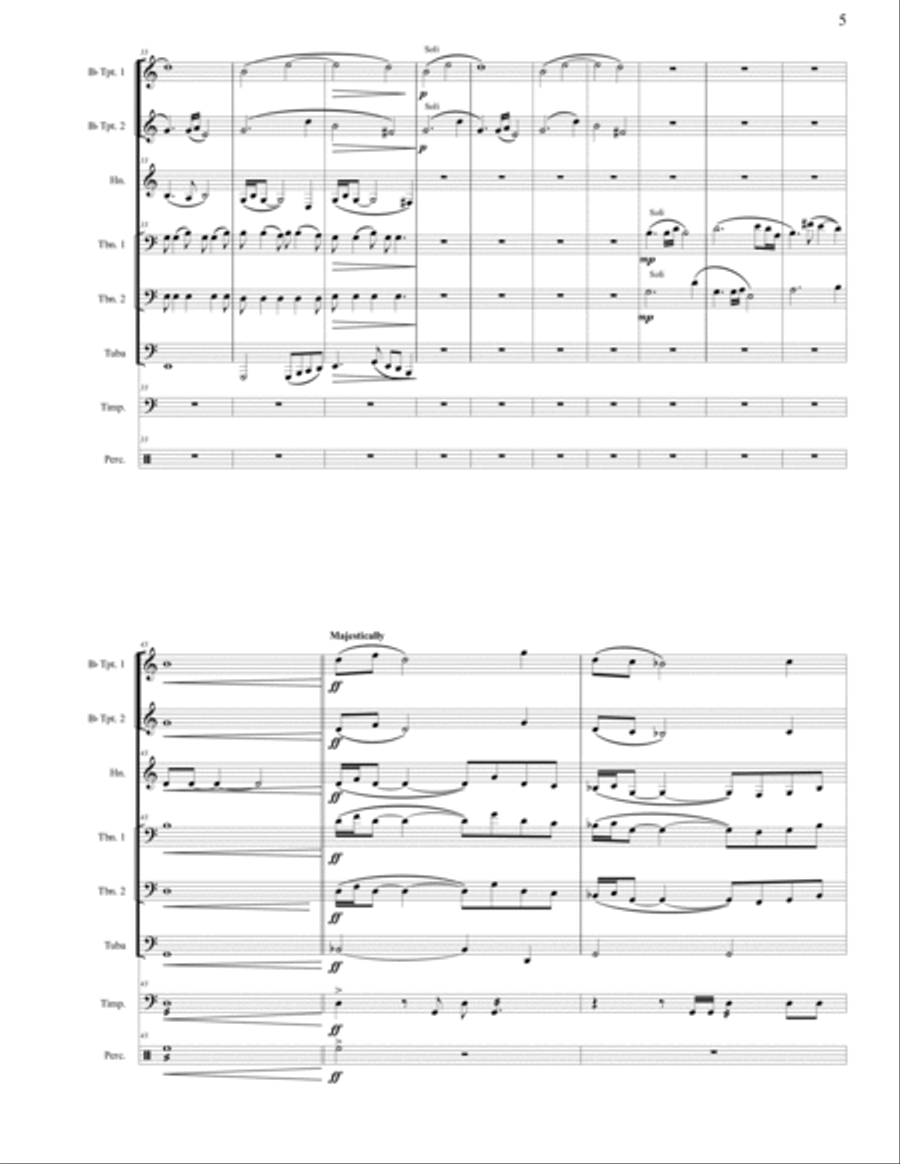 Preamble for brass and percussion Horn scores gallery preview page 5