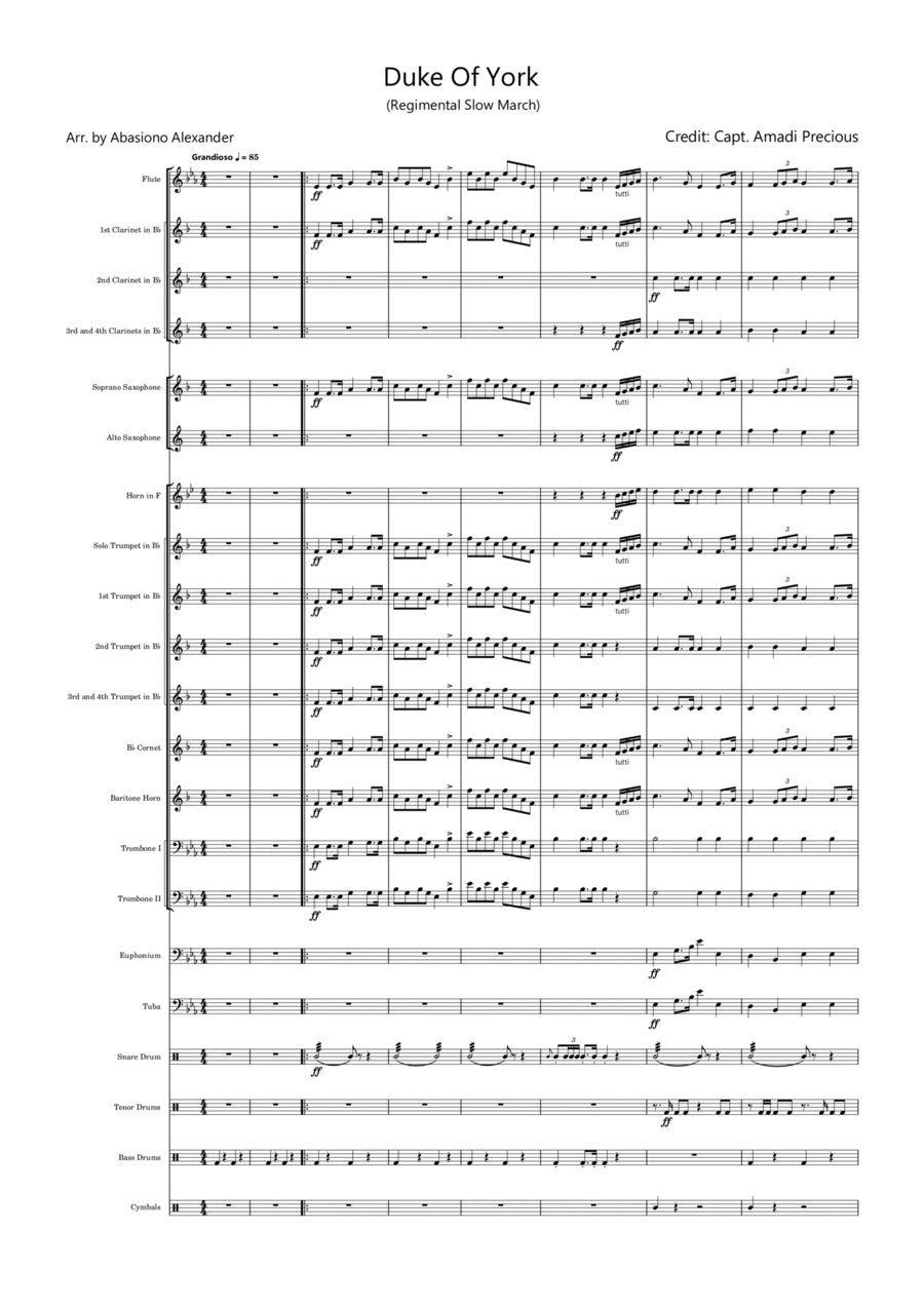 Duke of York Marching Band scores gallery preview page 1