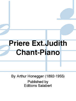 Book cover for Priere Ext.Judith Chant-Piano