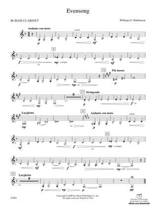 Evensong: B-flat Bass Clarinet