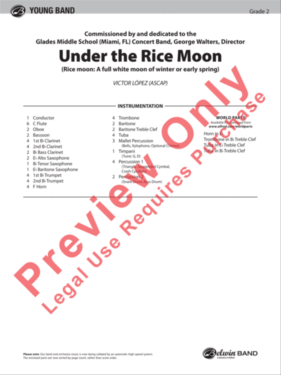 Under the Rice Moon Under the Rice Moon Concert Band scores gallery preview page 2