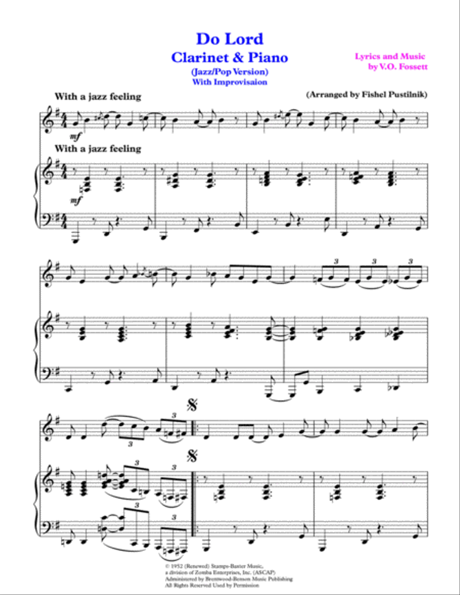 Do Lord Clarinet Solo scores gallery preview page 2