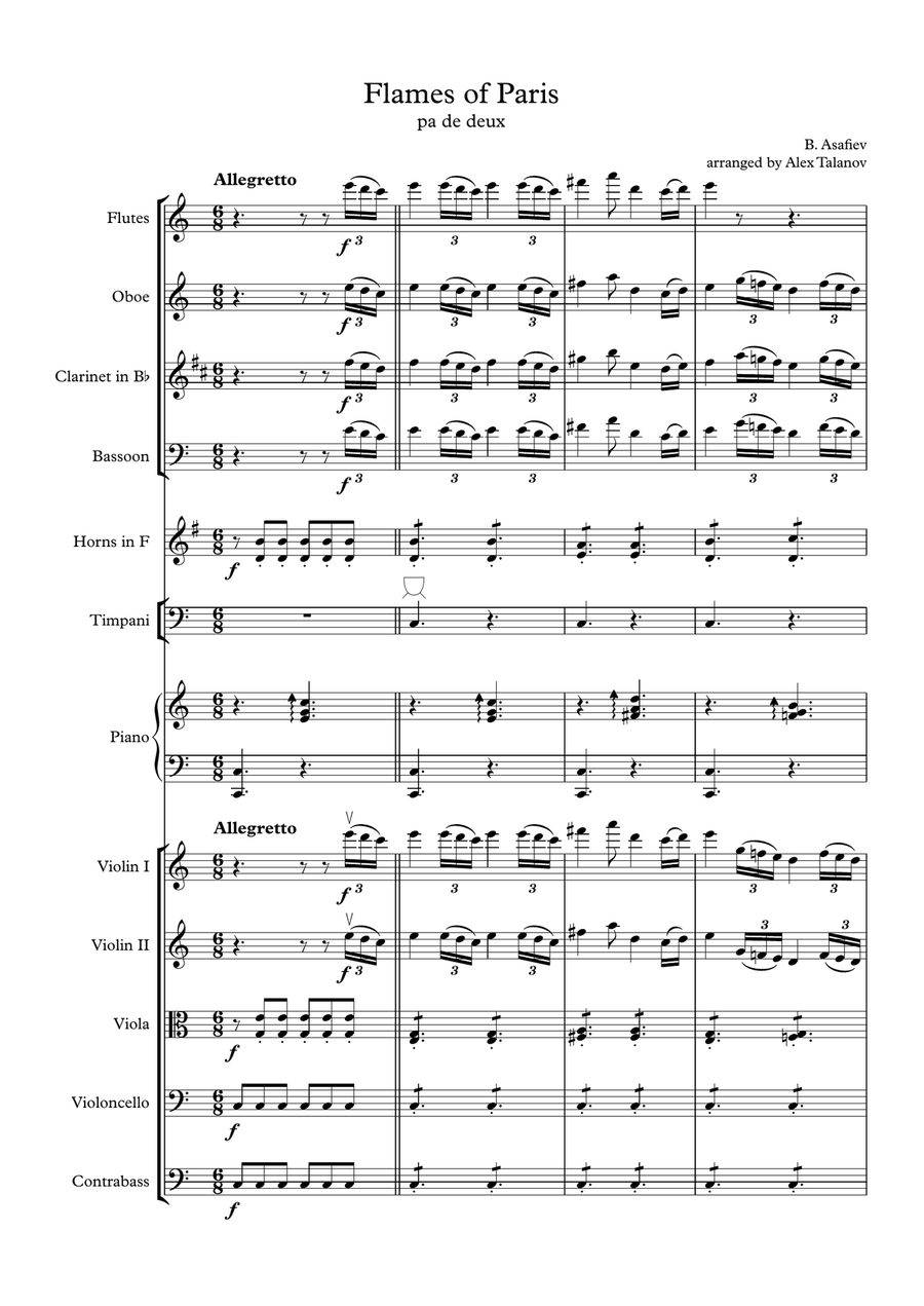 Flames of Paris Flames of Paris Chamber Orchestra scores gallery preview page 2