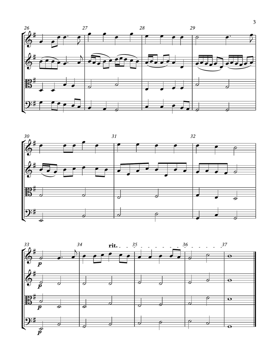 Simple Gifts (String Quartet) String Quartet scores gallery preview page 3