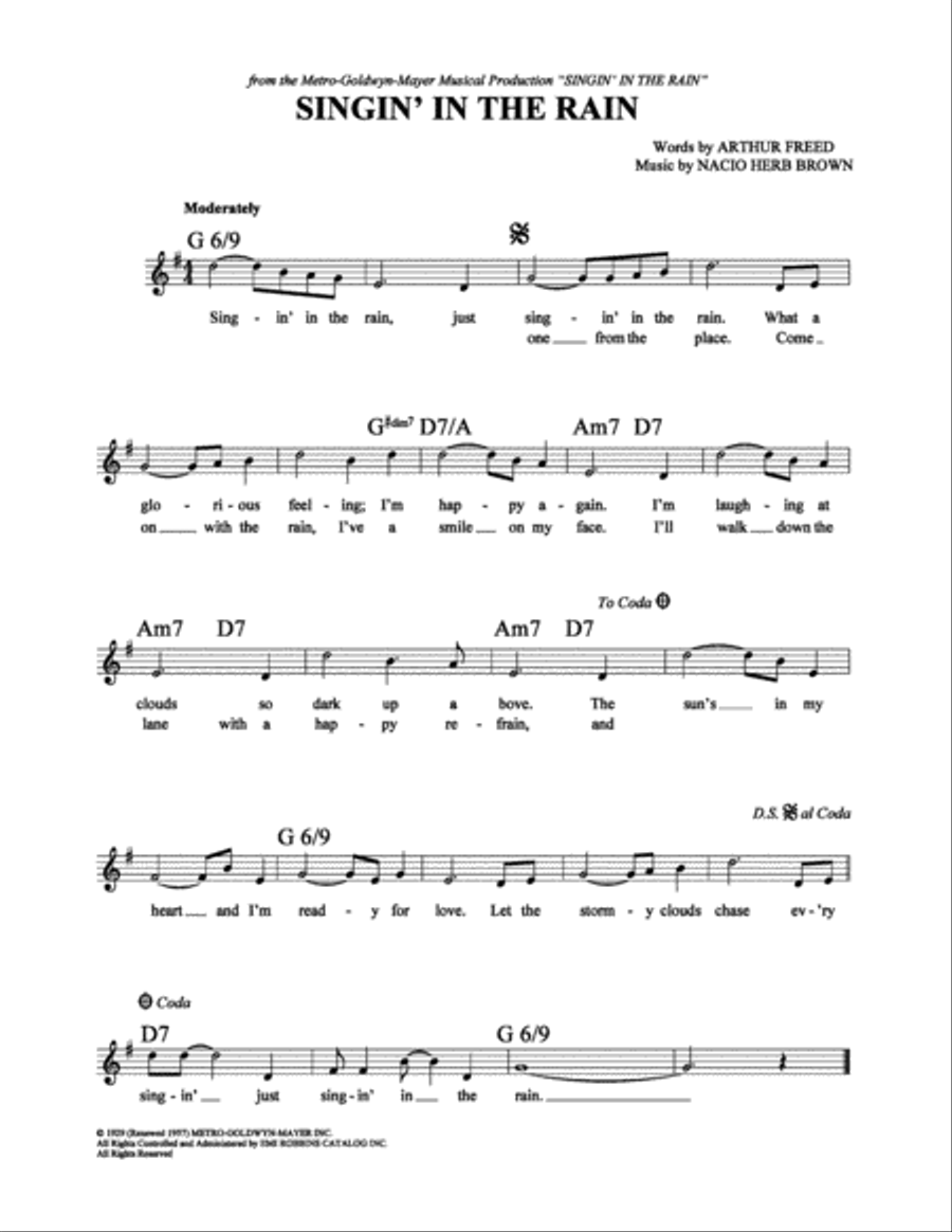 Singin' in the Rain School and Community scores gallery preview page 1