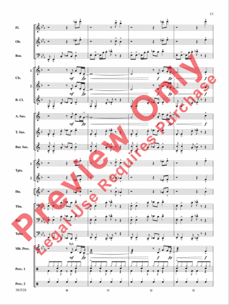Give Up the Funk (Tear the Roof Off That Sucker) Concert Band scores gallery preview page 14