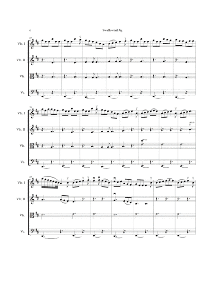 The Swallowtail Jig String Quartet scores gallery preview page 4