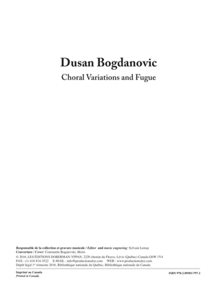 Book cover for Choral Variations and Fugue