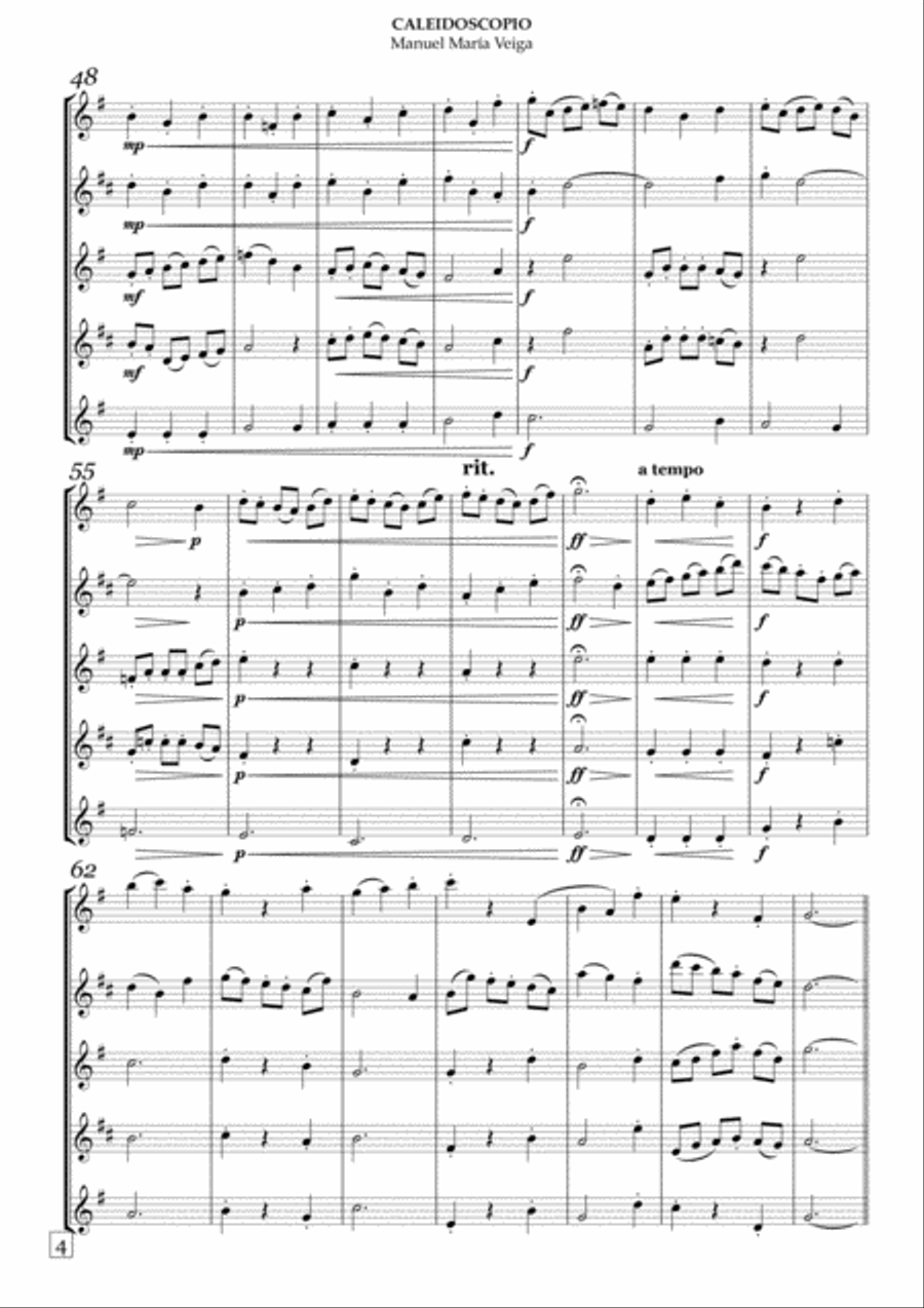 Caleidoscopio Saxophone Quintet scores gallery preview page 6