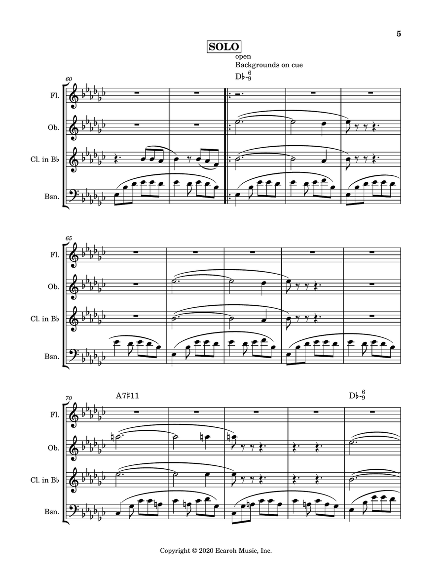 Senor Blues Woodwind Quartet scores gallery preview page 5
